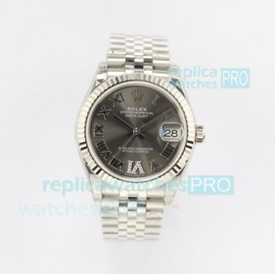 EW Factory Replica Rolex Datejust 31 Rhodium Grey Dial Jubilee Bracelet